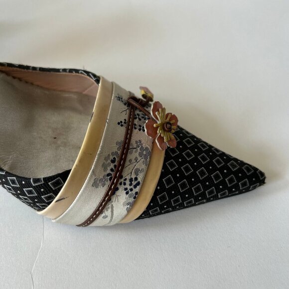 PRADA VINTAGE KIMONO EMBELLISHED MULES - Picture 6 of 13